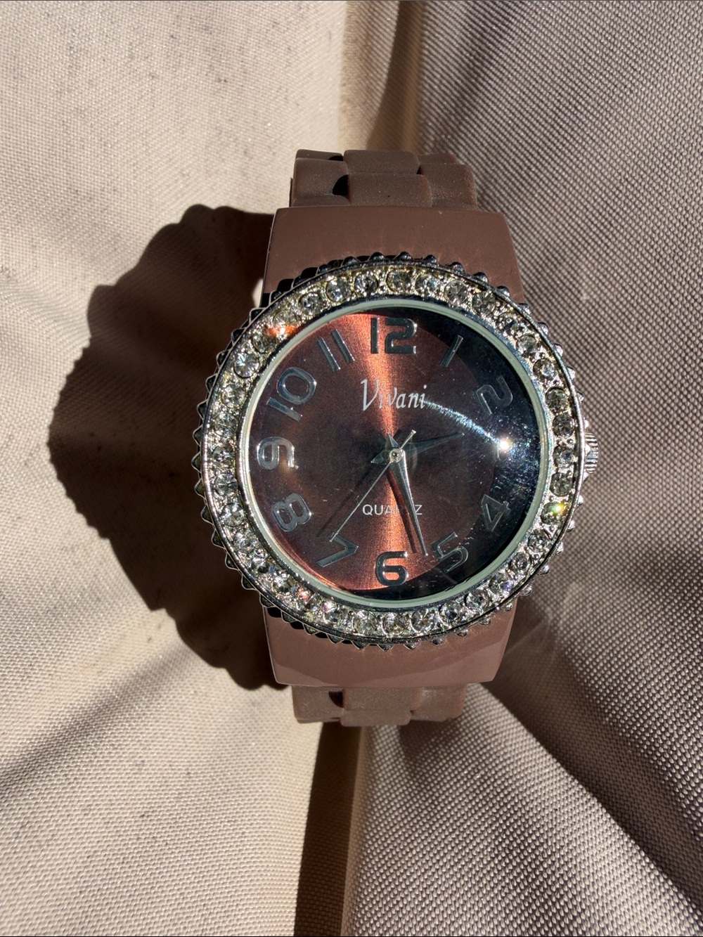 Vivani Quartz Cuff Watch with Silicone Band